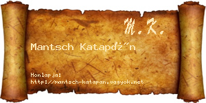 Mantsch Katapán névjegykártya